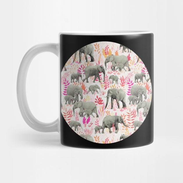 Sweet Elephants in Pink, Orange and Cream by micklyn